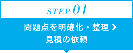 STEP01：問題点を明確化・整理＞見積の依頼